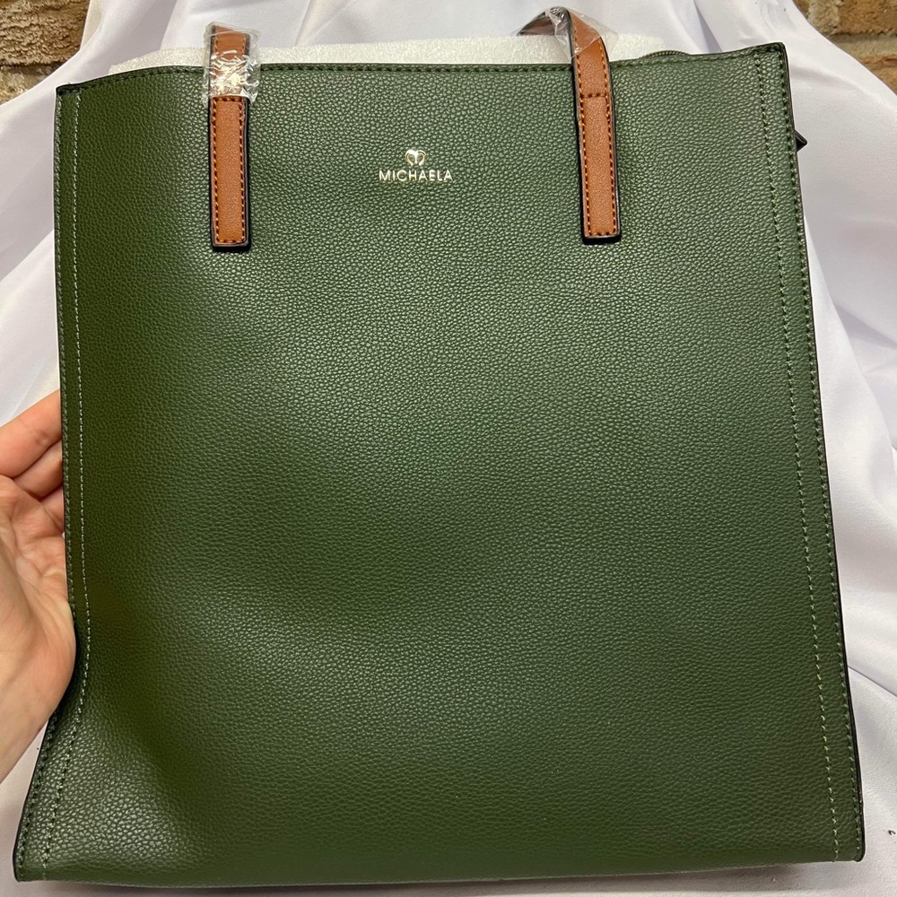 Michaela Green Tote Purse.